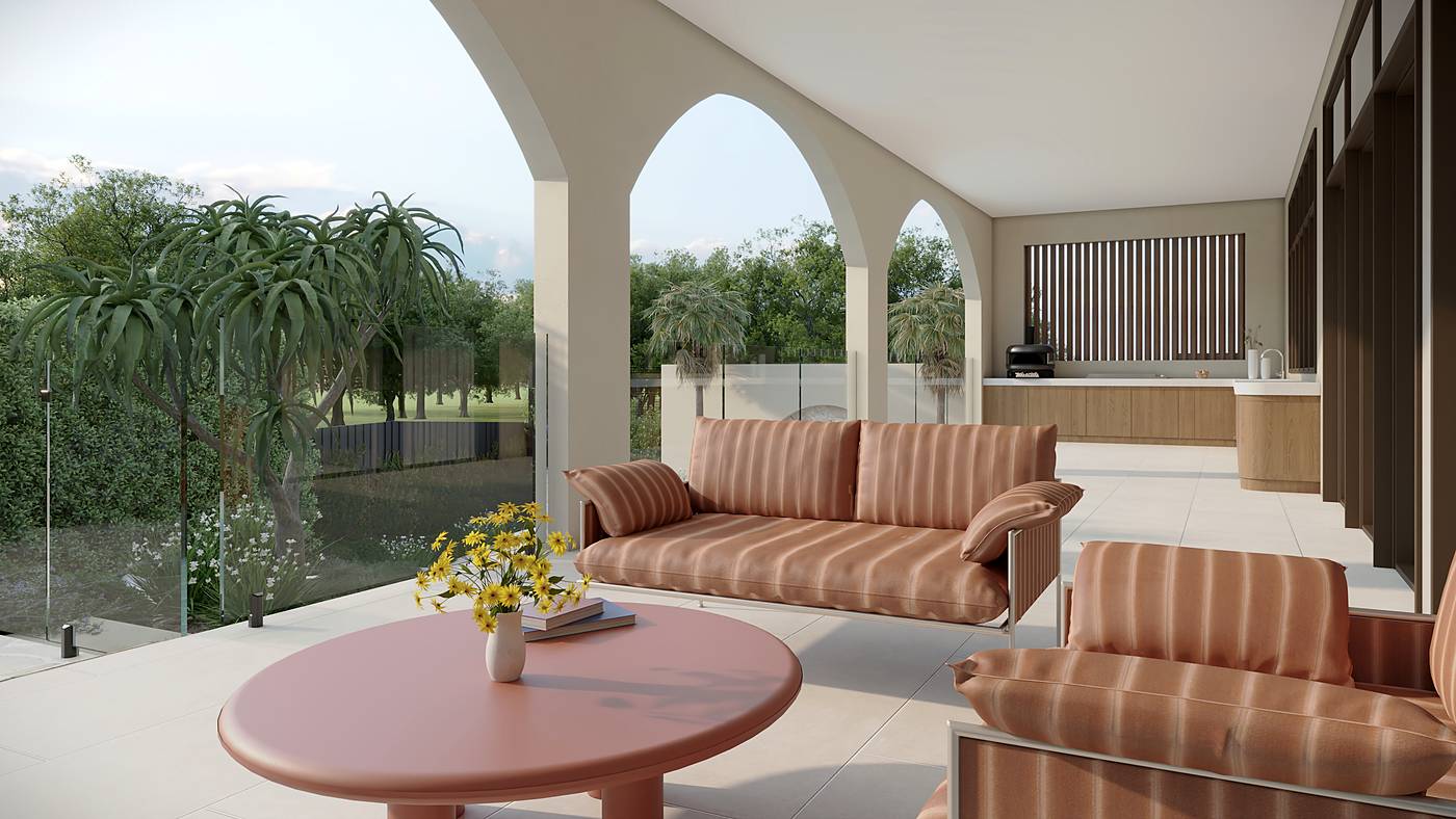 Avalon Court, Avondale Heights, Melbourne. 3D render of the landscape design