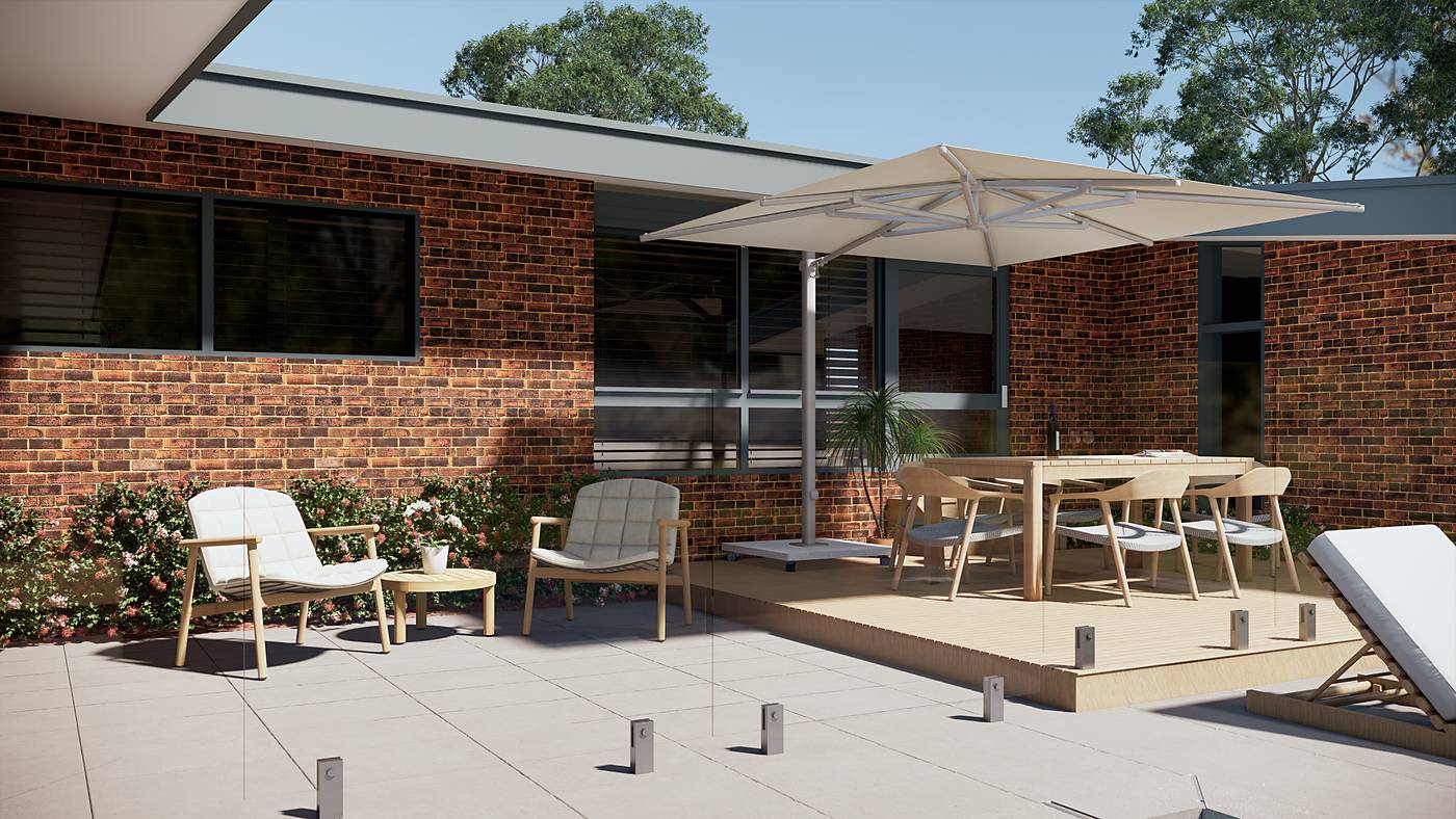 Bonds Road, Lower Plenty, Melbourne. 3D render of the landscape design
