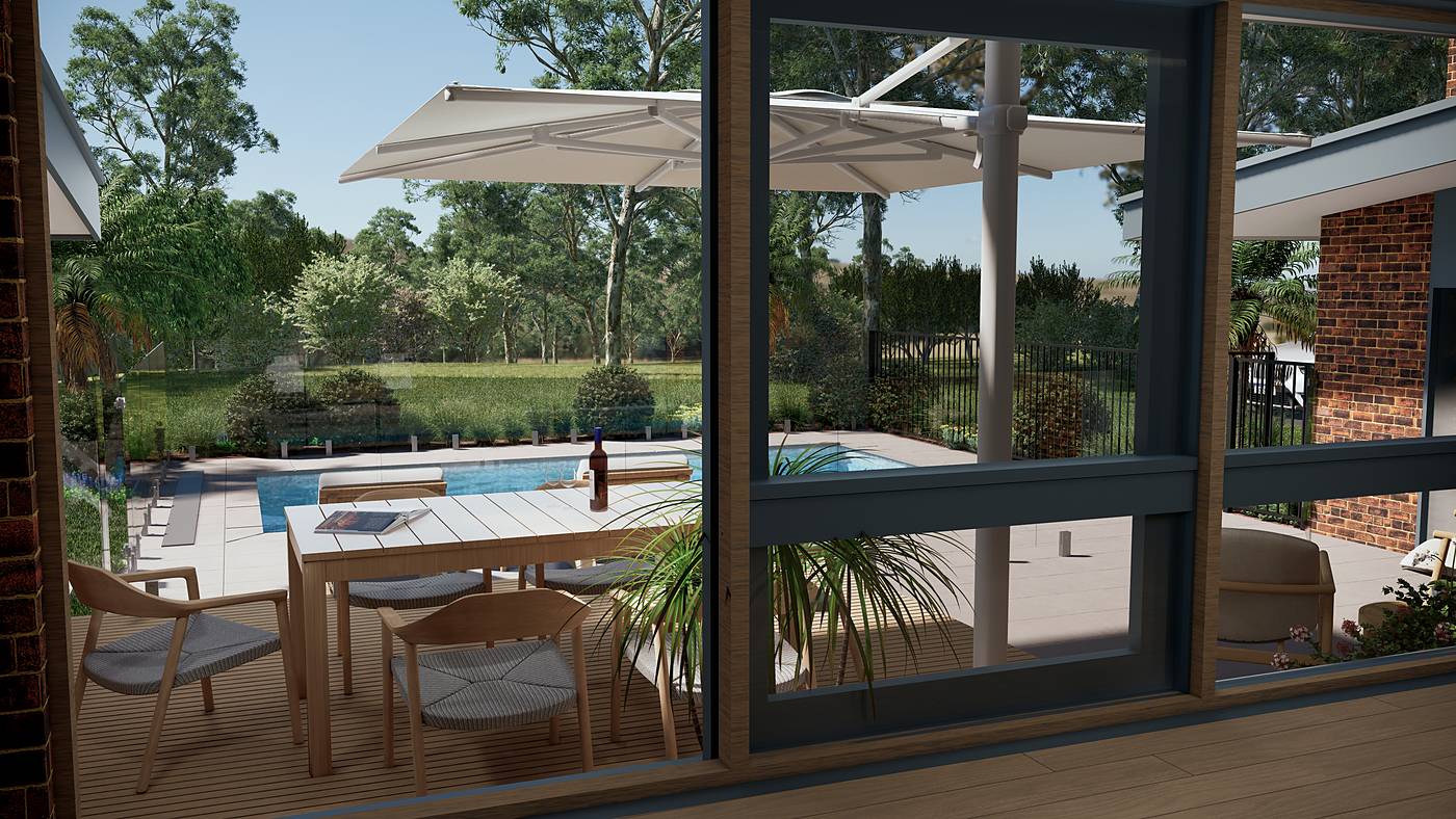 Bonds Road, Lower Plenty, Melbourne. 3D render of the landscape design