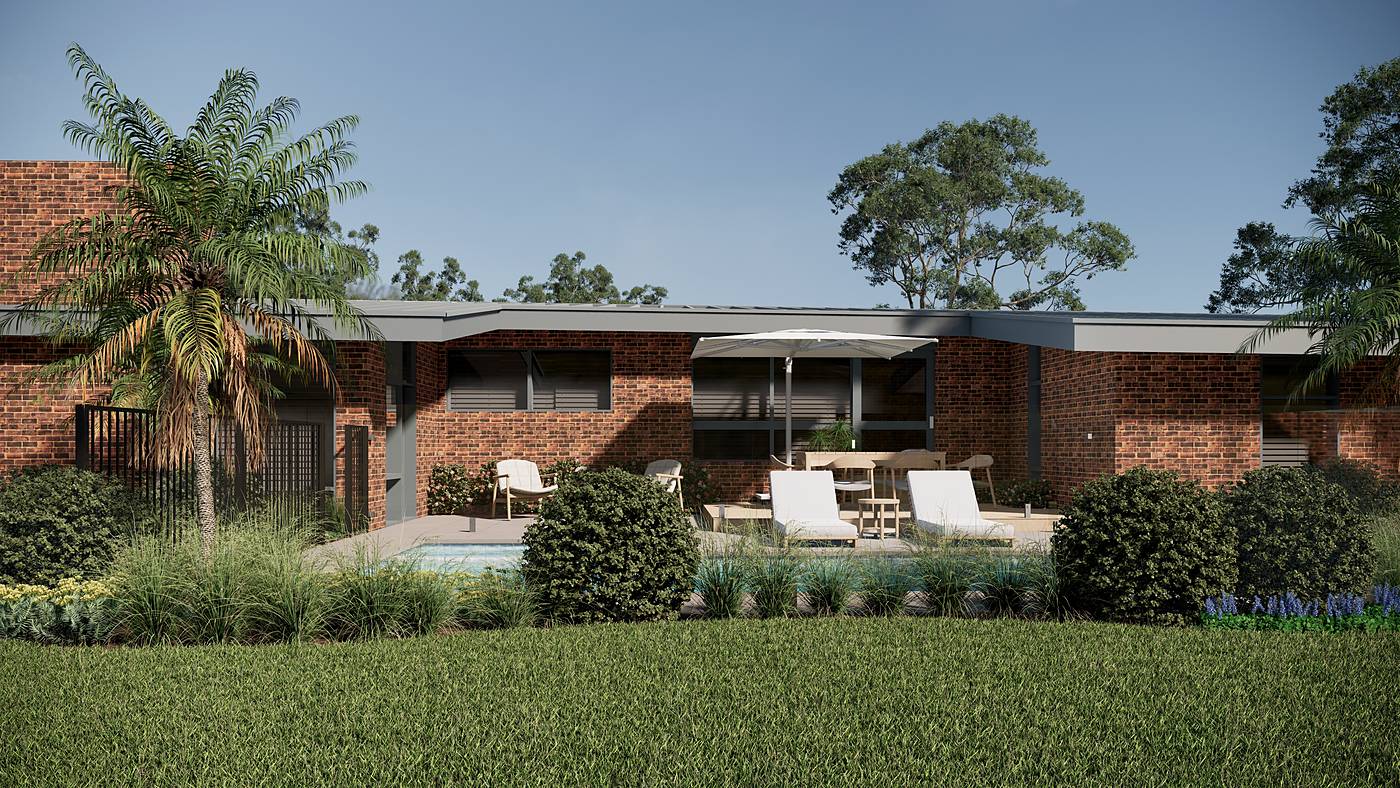 Bonds Road, Lower Plenty, Melbourne. 3D render of the landscape design