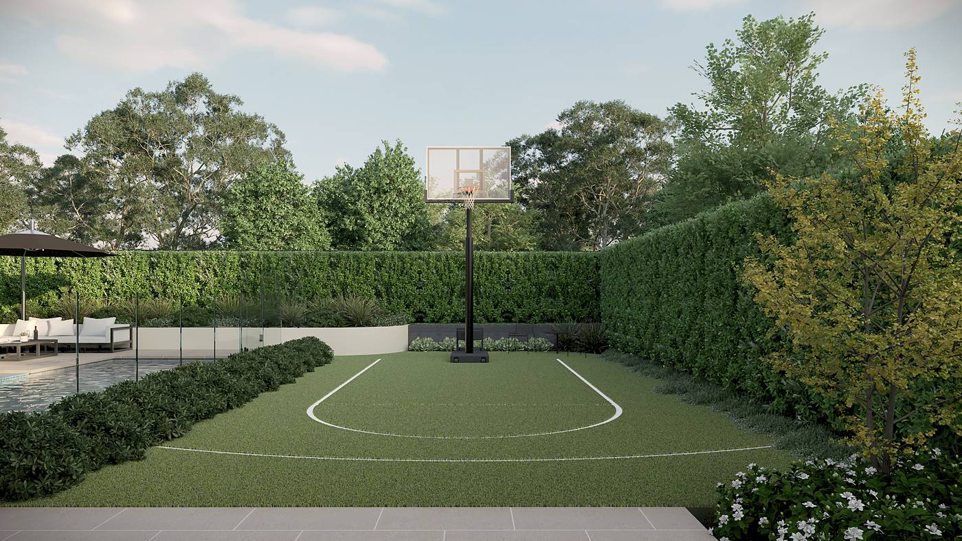 Bonview Road, Malvern, Melbourne. 3D render of the landscape design
