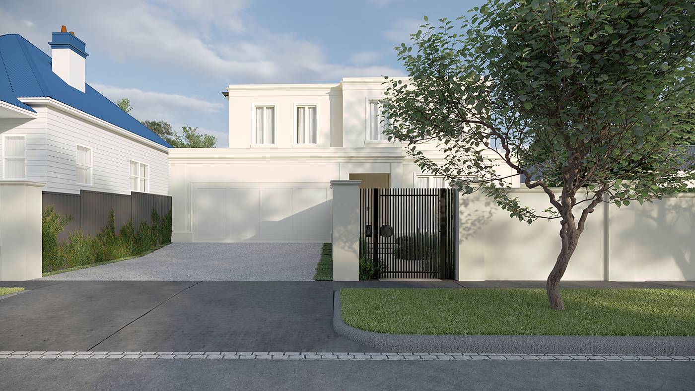 Bonview Road, Malvern, Melbourne. 3D render of the landscape design