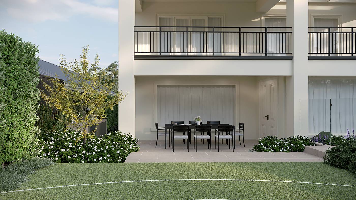 Bonview Road, Malvern, Melbourne. 3D render of the landscape design