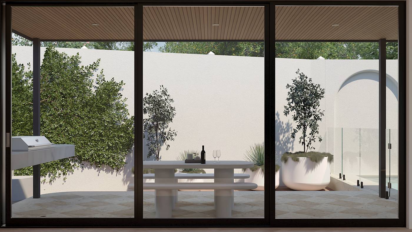 Brewster Street, Essendon, Melbourne. 3D render of the landscape design