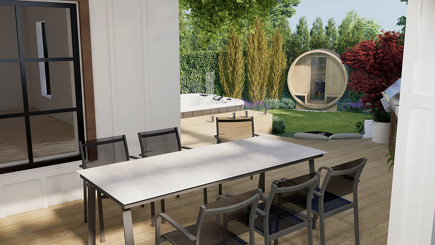 Brysons Road, Warranwood, Melbourne. 3D render of the landscape design