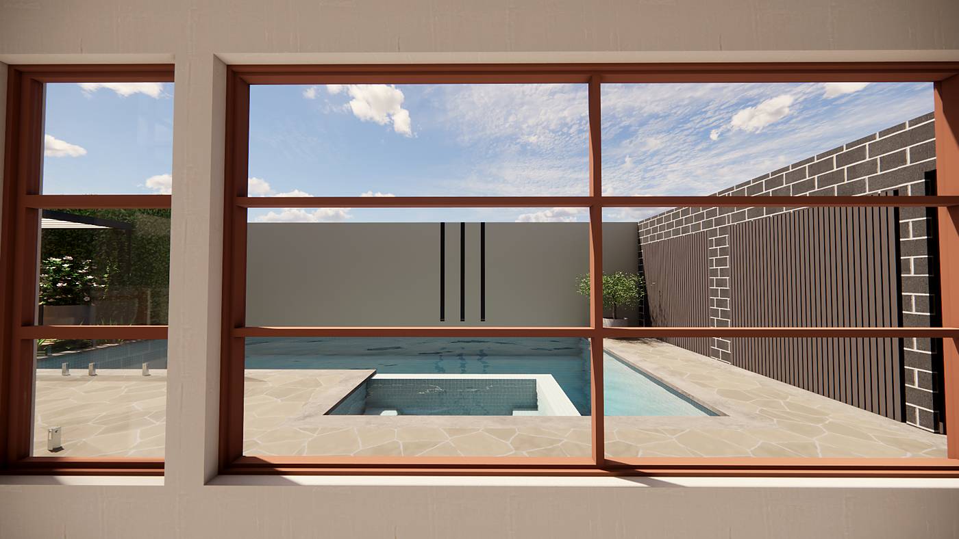 Constance Street, Hawthorn East, Melbourne. 3D render of the landscape design