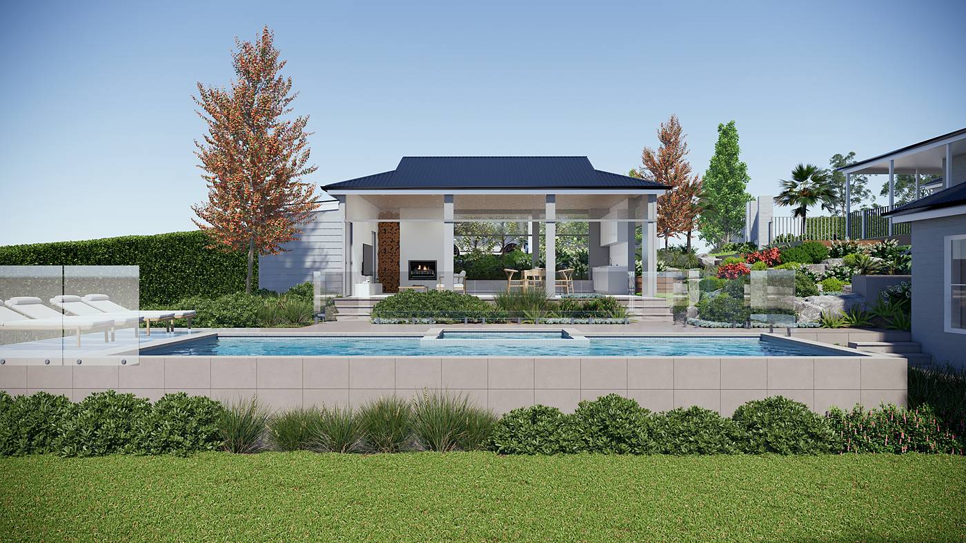 Dickie Road, Bacchus Marsh, Victoria. 3D render of the landscape design