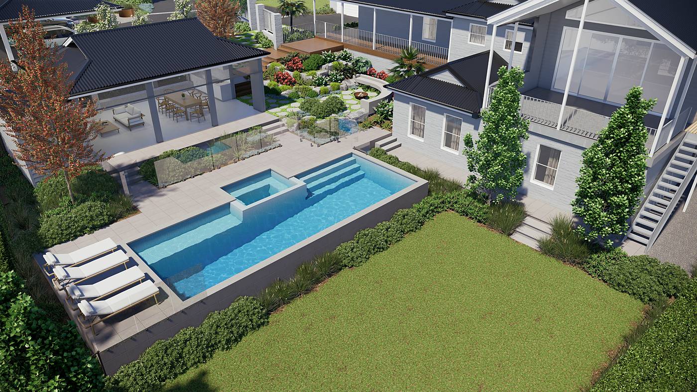 Dickie Road, Bacchus Marsh, Victoria. 3D render of the landscape design