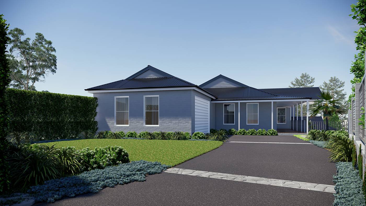 Dickie Road, Bacchus Marsh, Victoria. 3D render of the landscape design