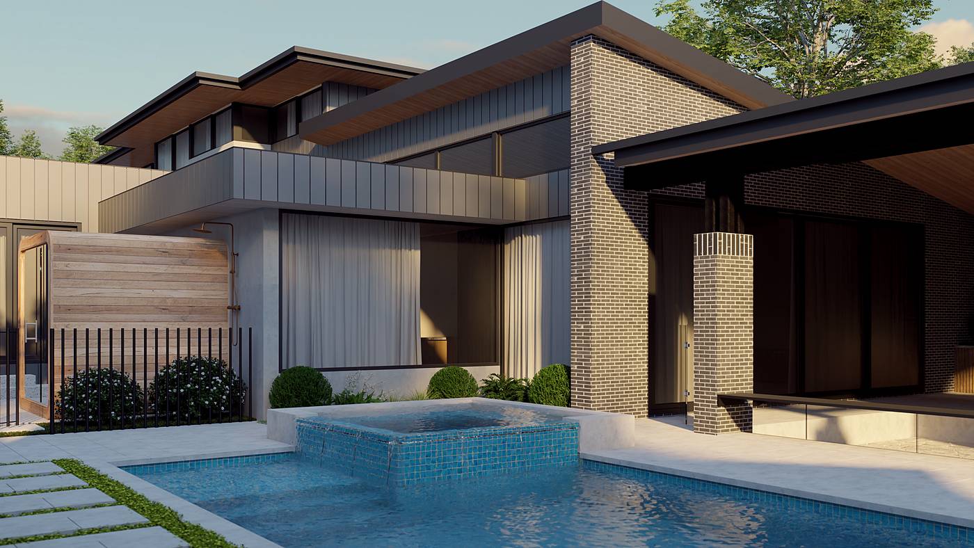 Elgin Street, Berwick, Melbourne. 3D render of the landscape design