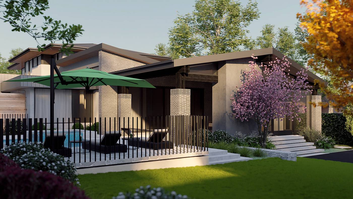 Elgin Street, Berwick, Melbourne. 3D render of the landscape design