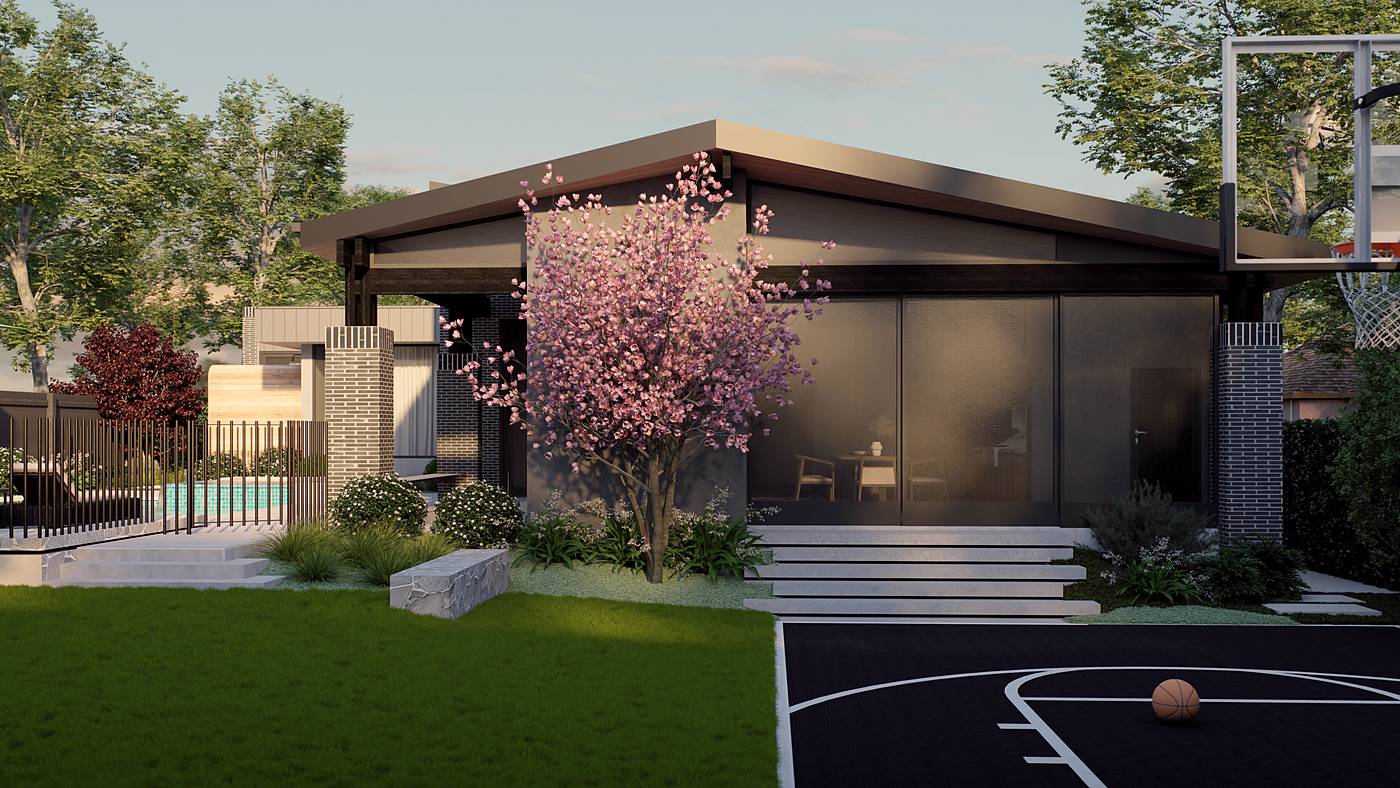 Elgin Street, Berwick, Melbourne. 3D render of the landscape design