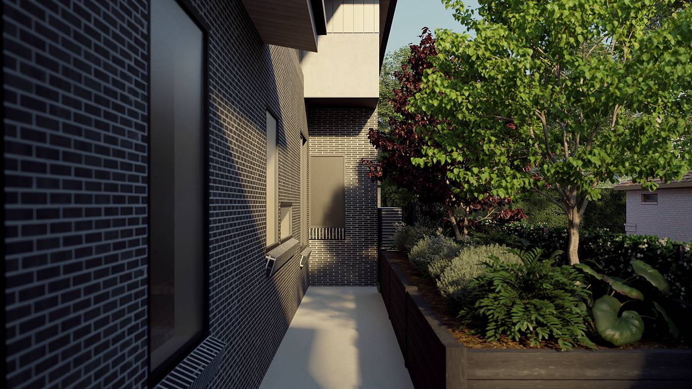 Elgin Street, Berwick, Melbourne. 3D render of the landscape design