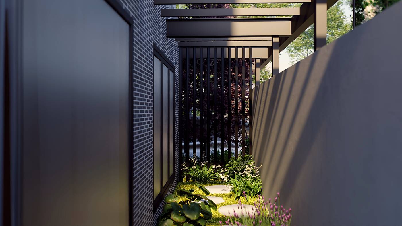 Elgin Street, Berwick, Melbourne. 3D render of the landscape design
