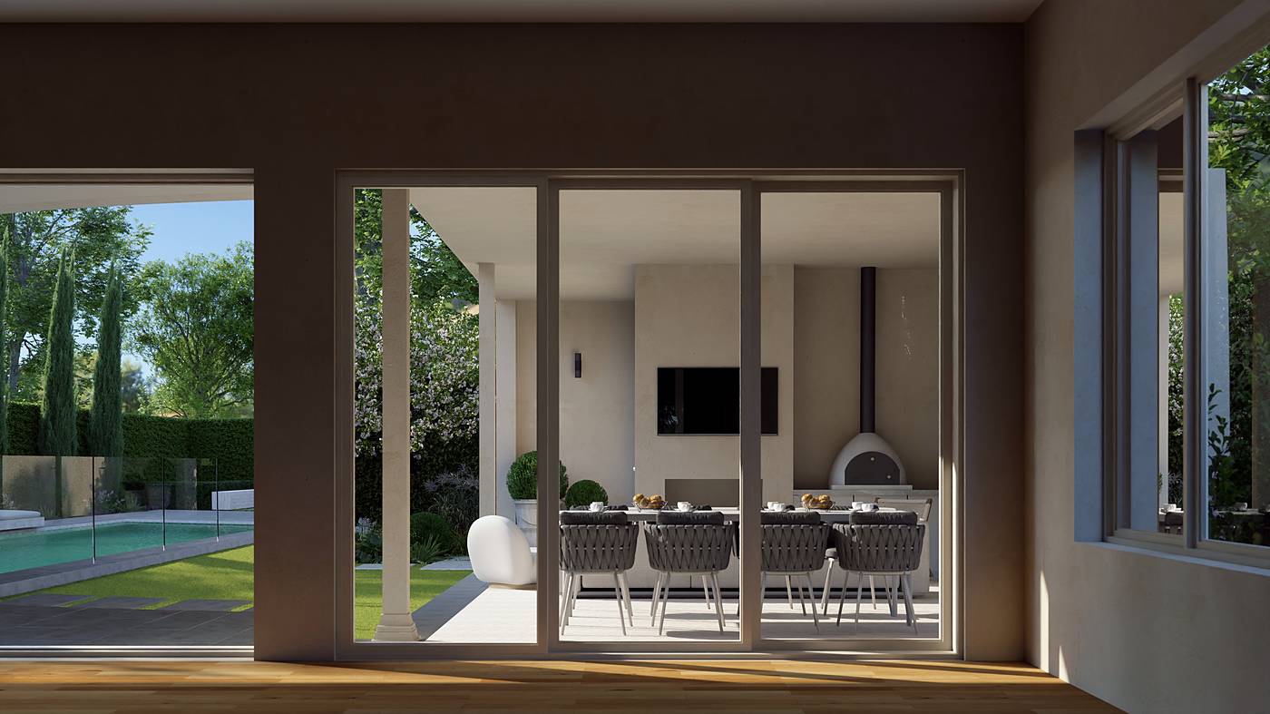 Ferdinand Avenue, Balwyn North, Melbourne. 3D render of the landscape design