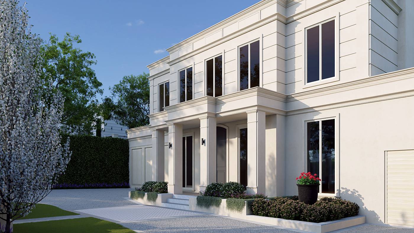 Ferdinand Avenue, Balwyn North, Melbourne. 3D render of the landscape design