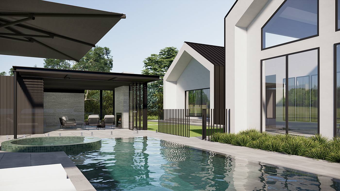 Heals Road, Mernda, Melbourne. 3D render of the landscape design