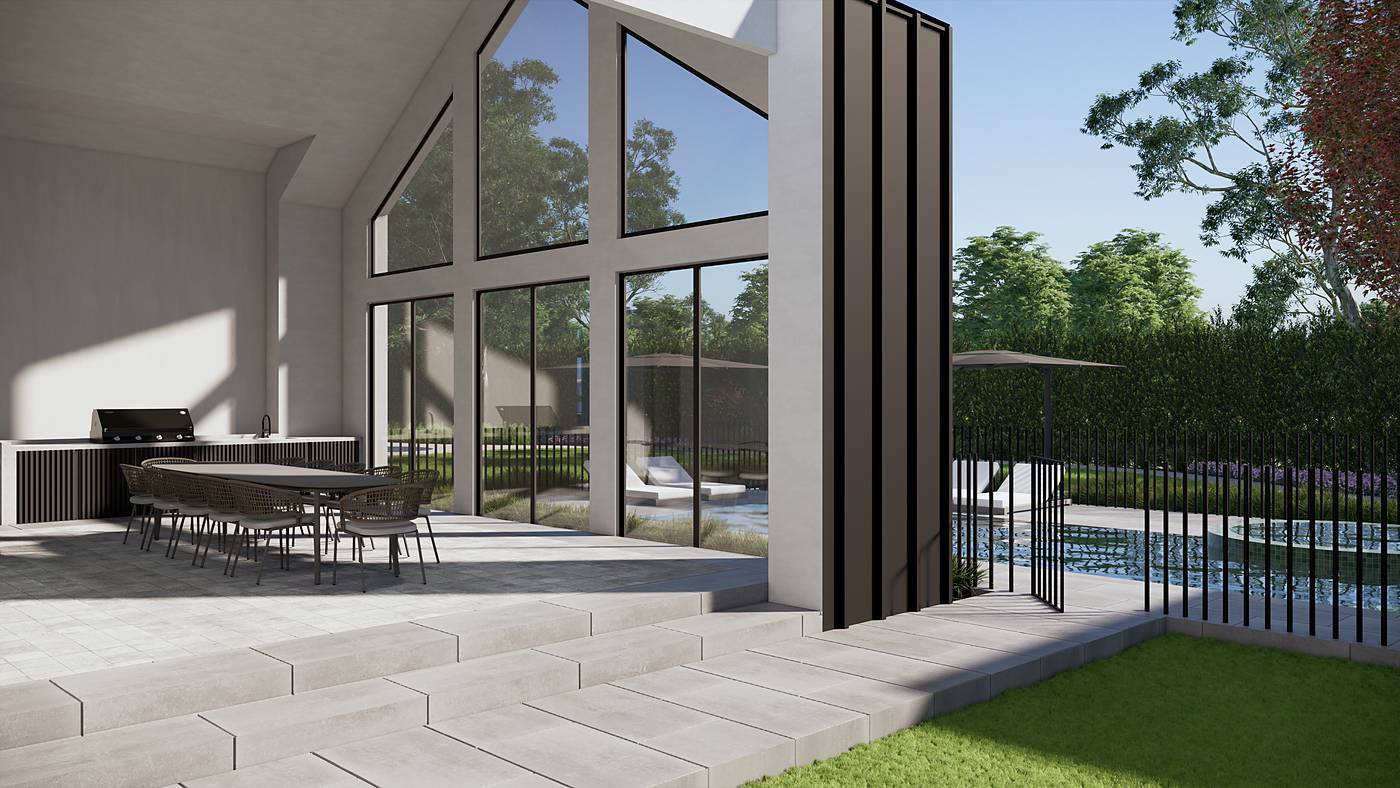 Heals Road, Mernda, Melbourne. 3D render of the landscape design