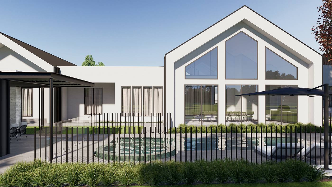 Heals Road, Mernda, Melbourne. 3D render of the landscape design