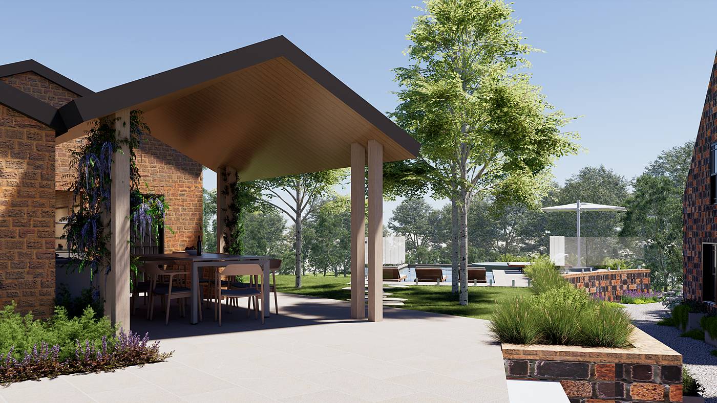 Lillipet Lane, Pakenham East, Melbourne. 3D render of the landscape design