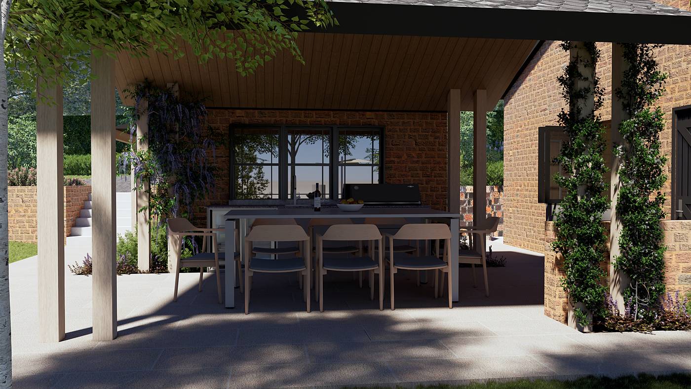 Lillipet Lane, Pakenham East, Melbourne. 3D render of the landscape design