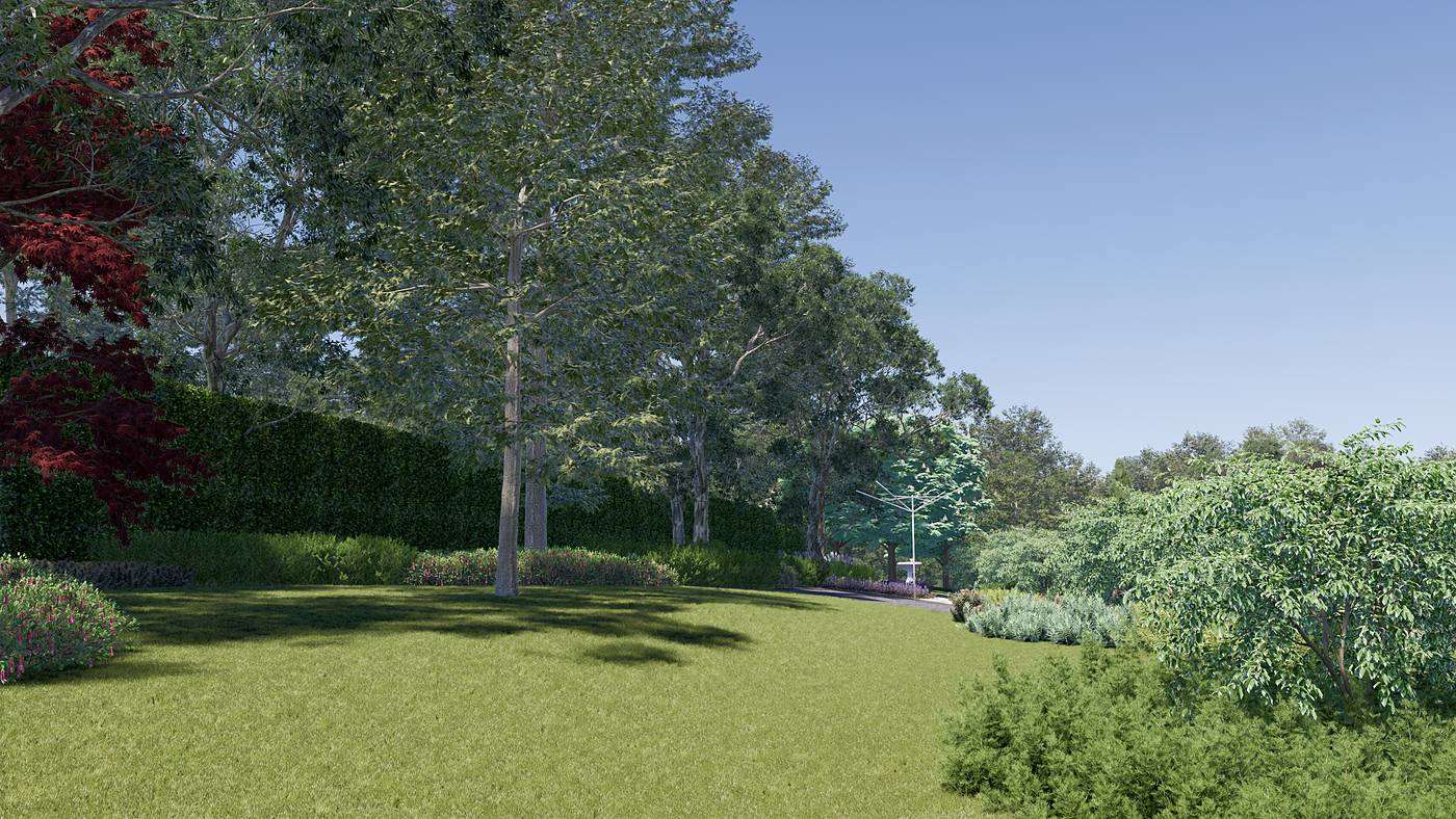 Lillipet Lane, Pakenham East, Melbourne. 3D render of the landscape design