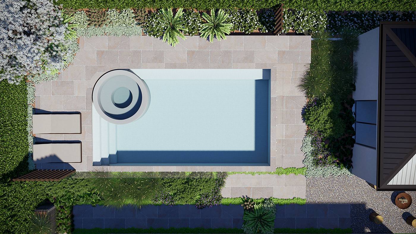 Mackelroy Road, Plenty, Melbourne. 3D render of the landscape design