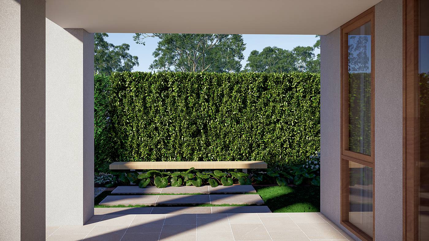 Mackelroy Road, Plenty, Melbourne. 3D render of the landscape design