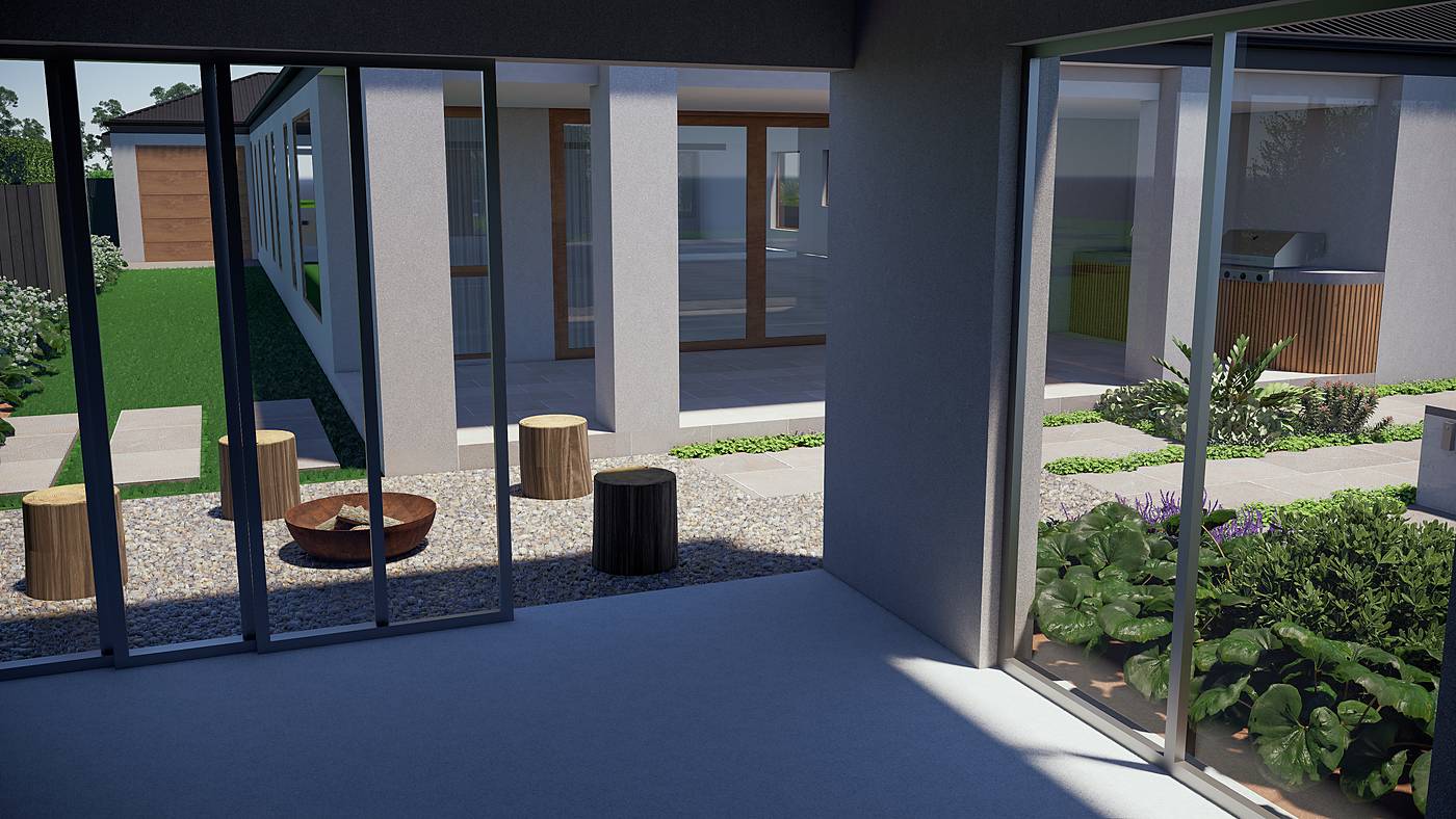 Mackelroy Road, Plenty, Melbourne. 3D render of the landscape design