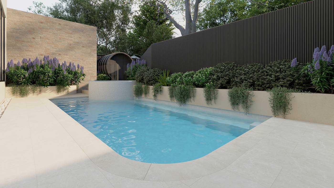 Neill Street, Berwick, Melbourne. 3D render of the landscape design
