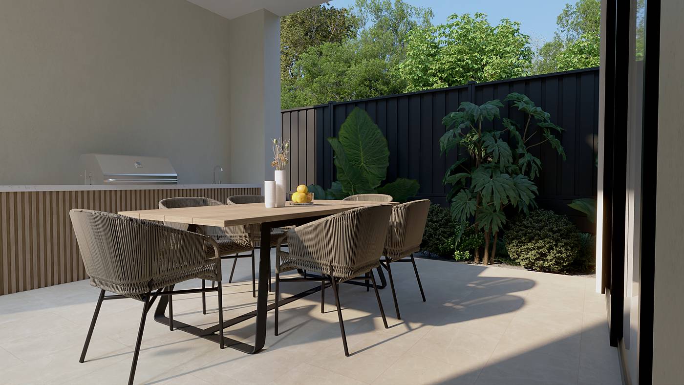 Neill Street, Berwick, Melbourne. 3D render of the landscape design