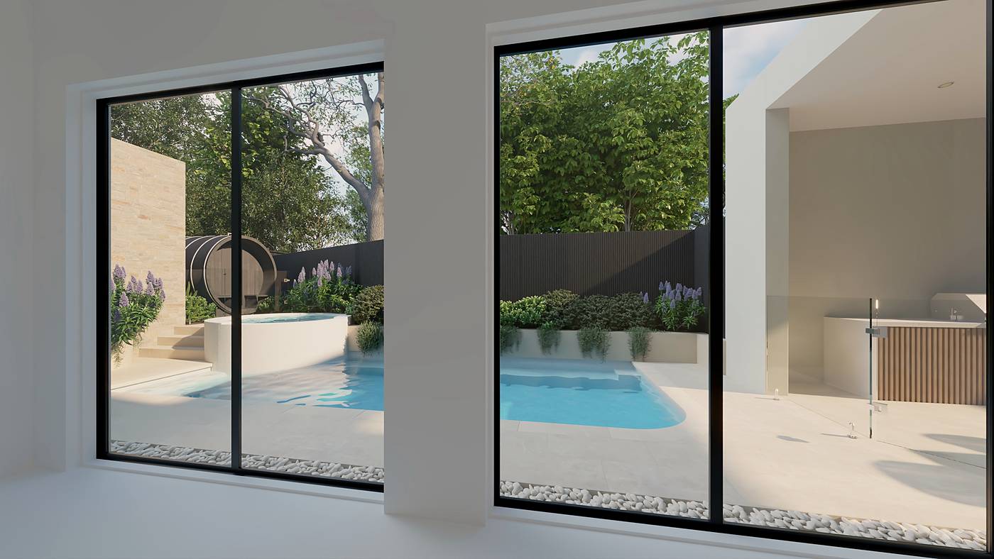 Neill Street, Berwick, Melbourne. 3D render of the landscape design