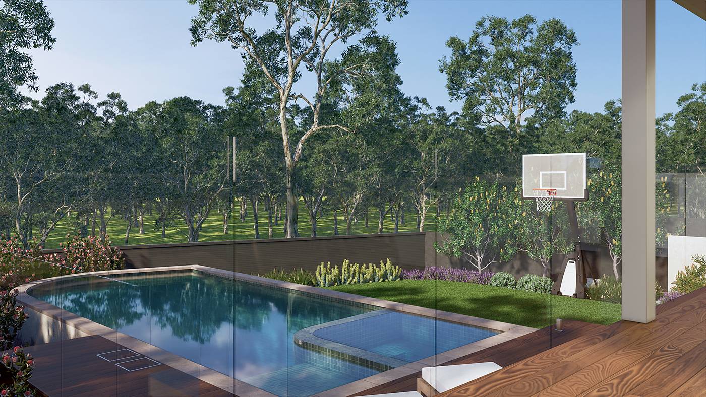 O'Meara Place, Macleod, Melbourne. 3D render of the landscape design