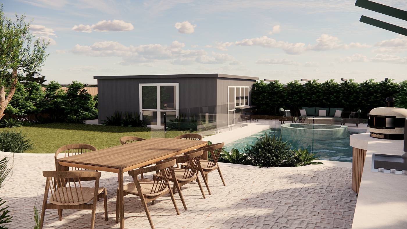 Palmerston Street, Berwick, Melbourne. 3D render of the landscape design