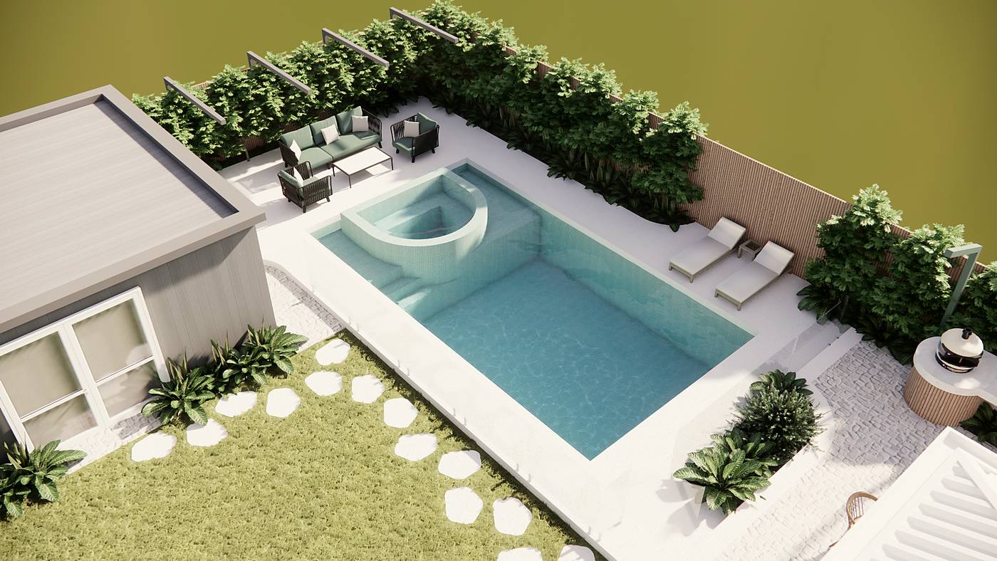 Palmerston Street, Berwick, Melbourne. 3D render of the landscape design