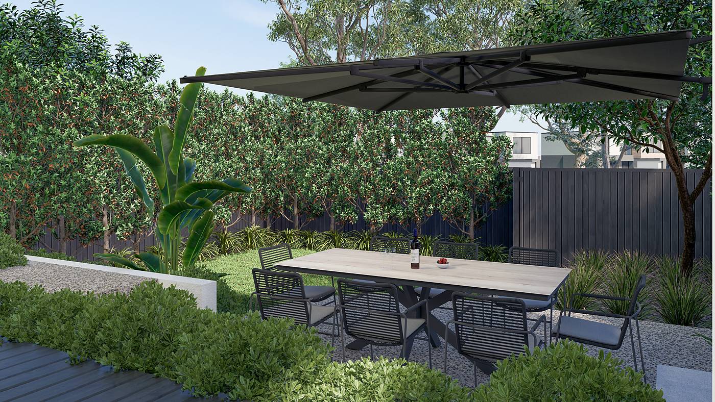 Park Avenue, Kew, Melbourne. 3D render of the landscape design