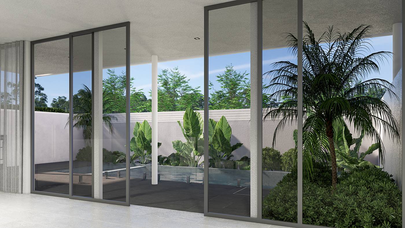 Park Avenue, Kew, Melbourne. 3D render of the landscape design