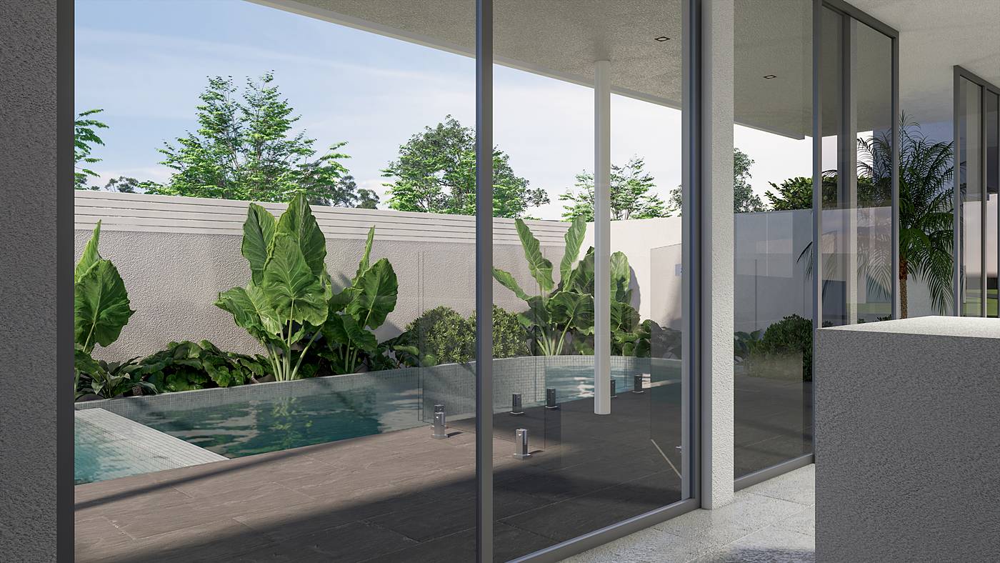Park Avenue, Kew, Melbourne. 3D render of the landscape design