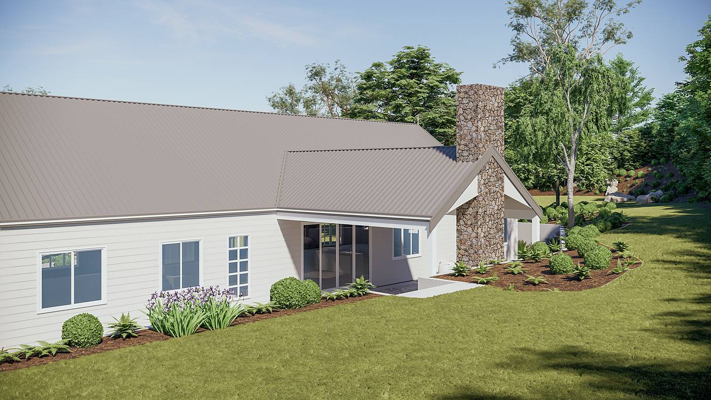 Payne Road, Beaconsfield, Melbourne. 3D render of the landscape design