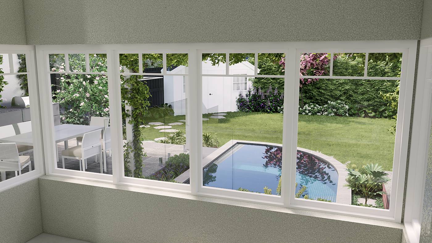 Pembroke Street, Surrey Hills, Melbourne. 3D render of the landscape design