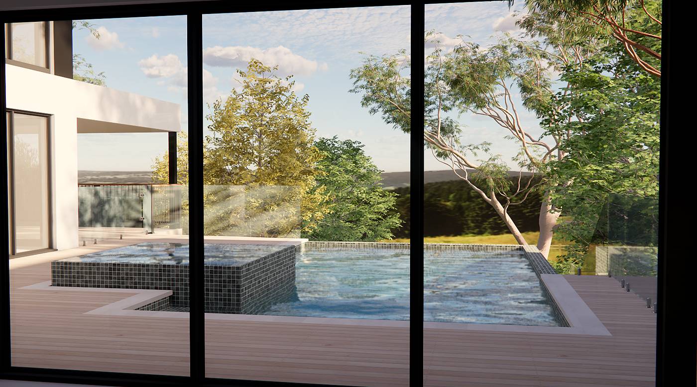 Pennell Street, Eltham North, Melbourne. 3D render of the landscape design