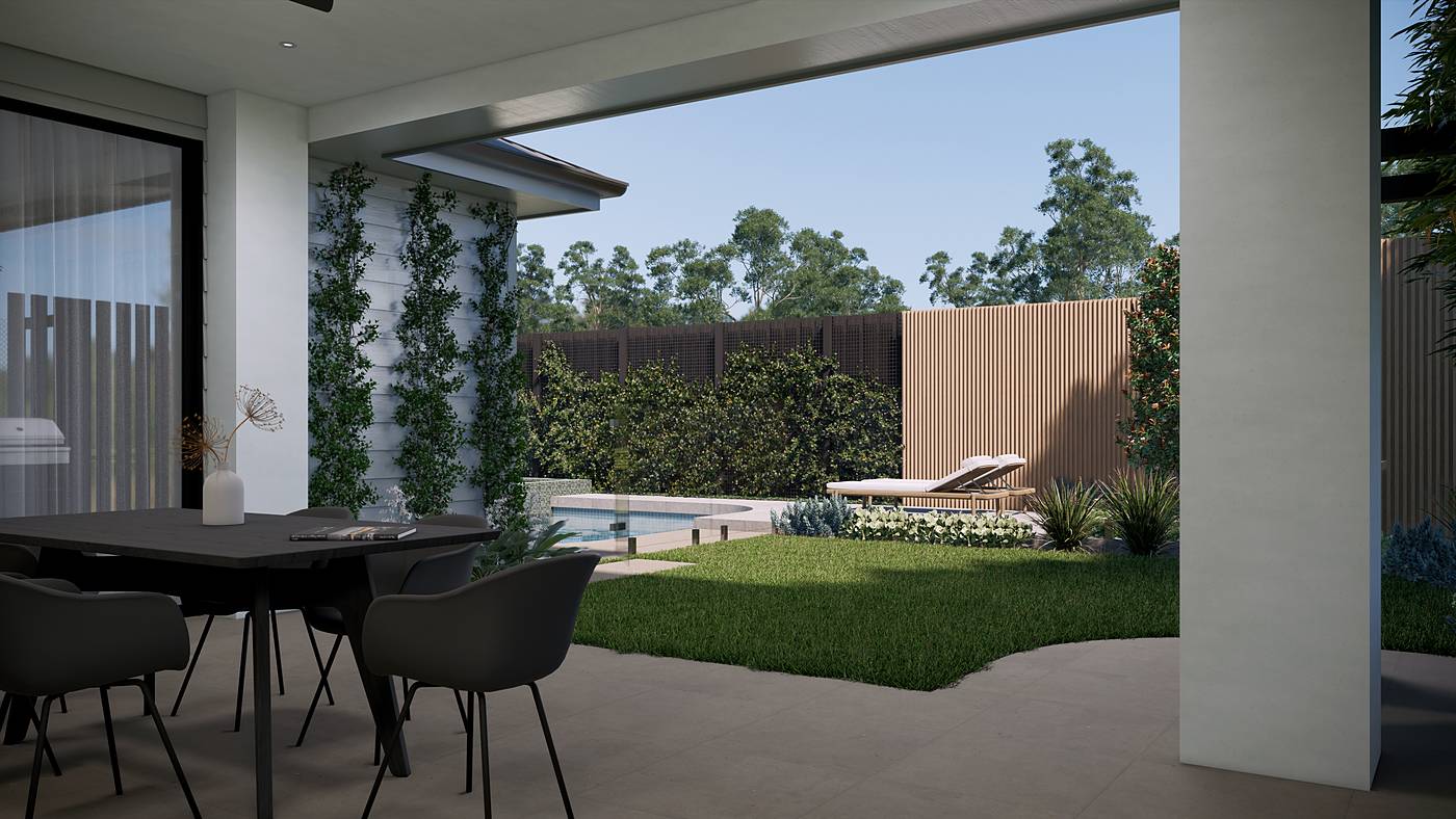 Raleigh Street, Thornbury, Melbourne. 3D render of the landscape design