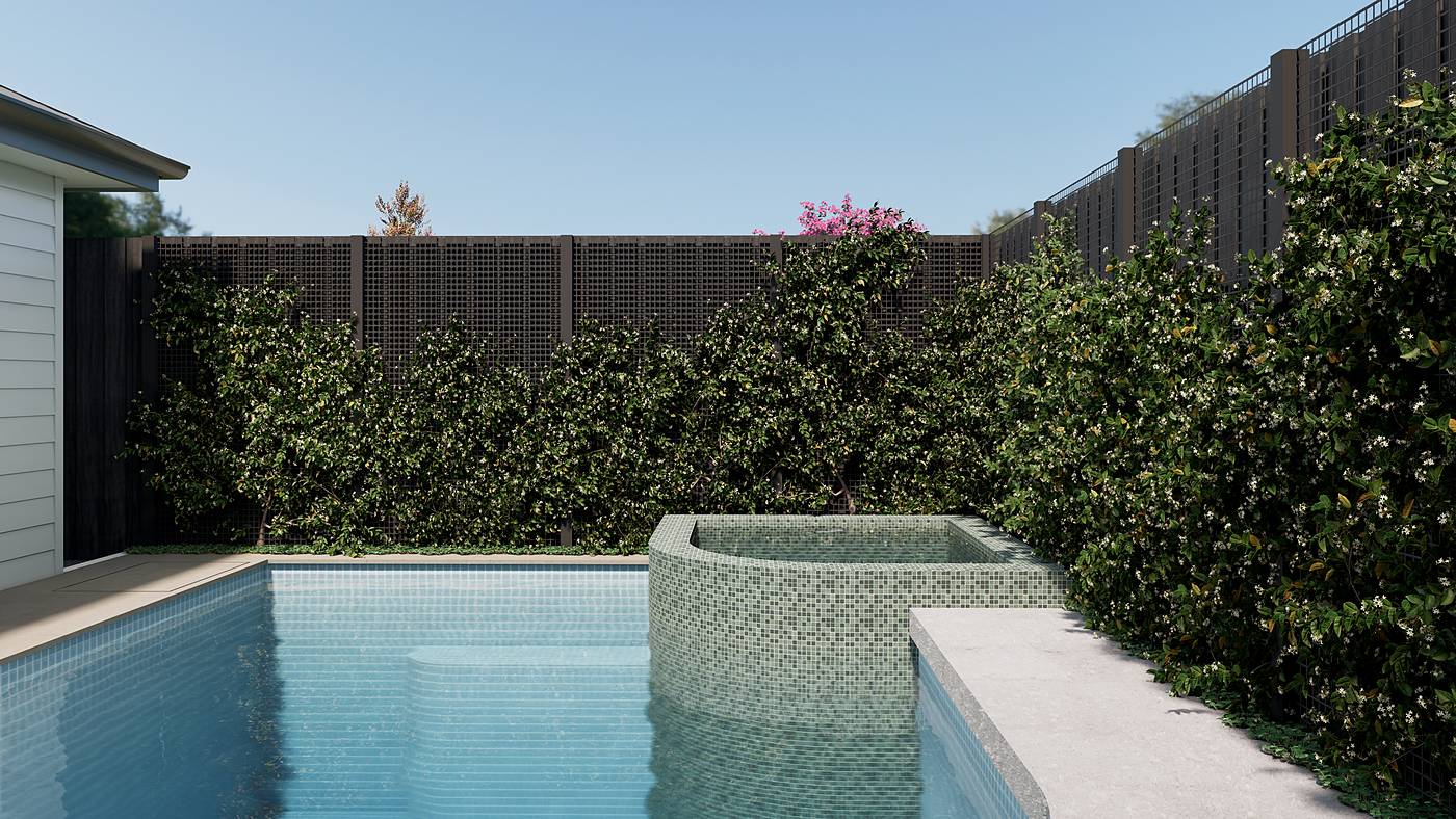 Raleigh Street, Thornbury, Melbourne. 3D render of the landscape design