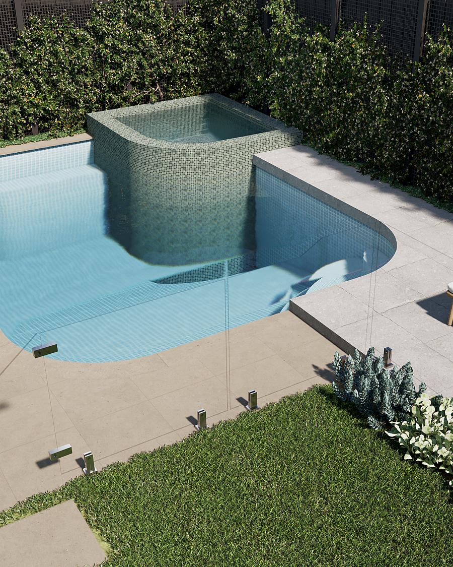 Raleigh Street, Pool + Courtyard Garden