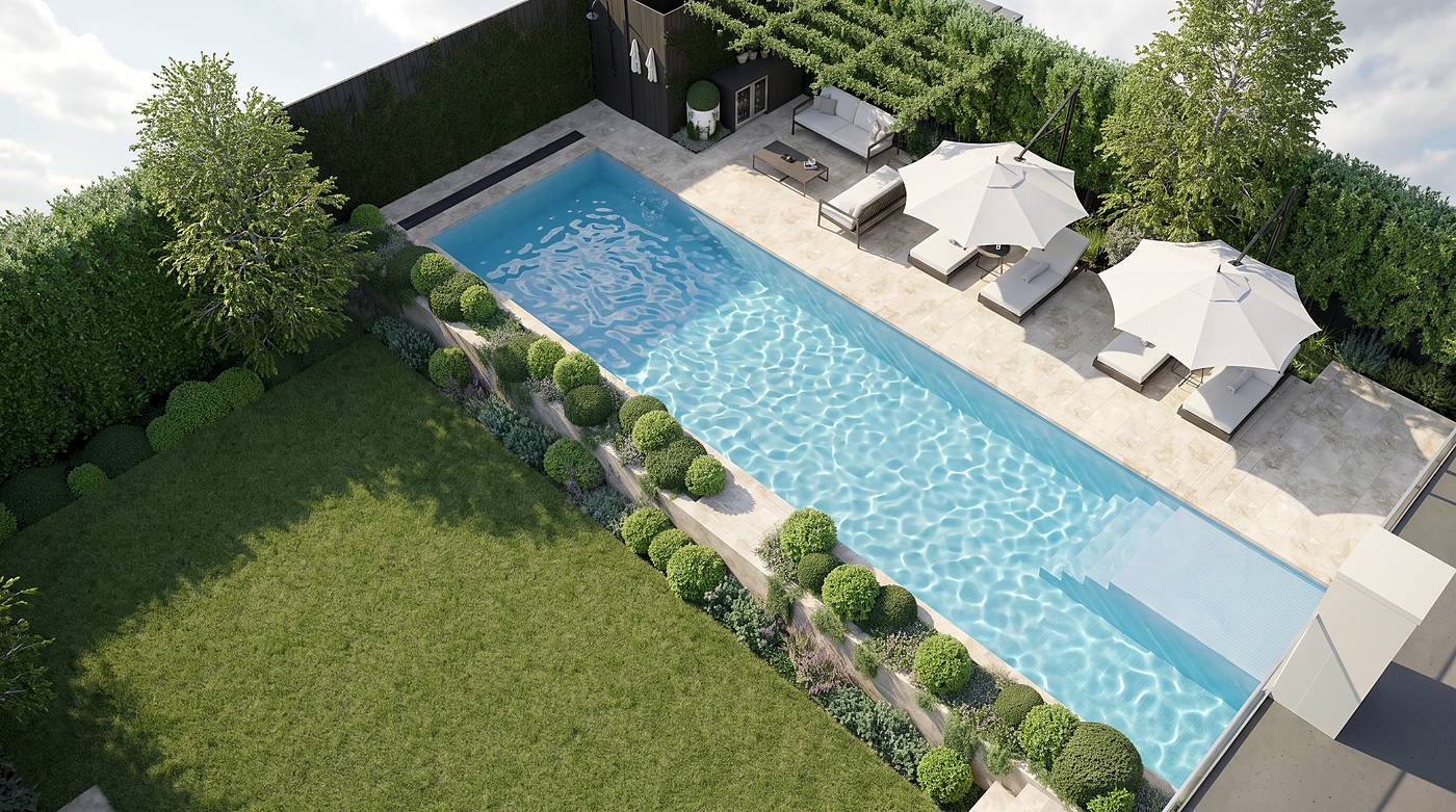 The Avenue, Malvern East, Melbourne. 3D render of the landscape design