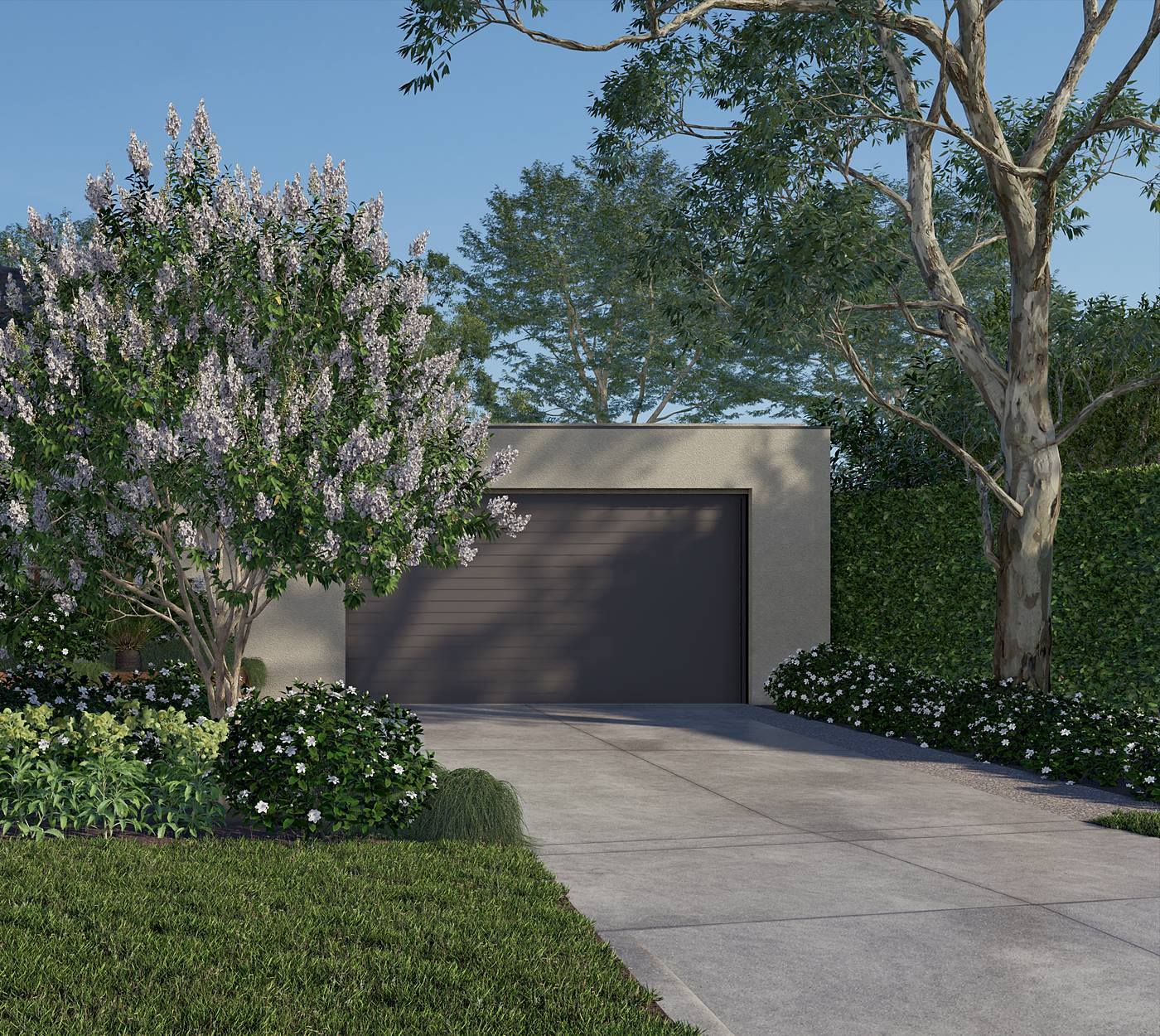 Thomson Drive, Rosanna, Melbourne. 3D render of the landscape design