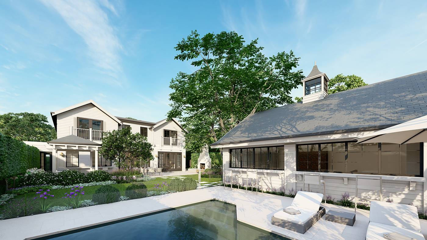 Windermere Crescent, Brighton, Melbourne. 3D render of the landscape design