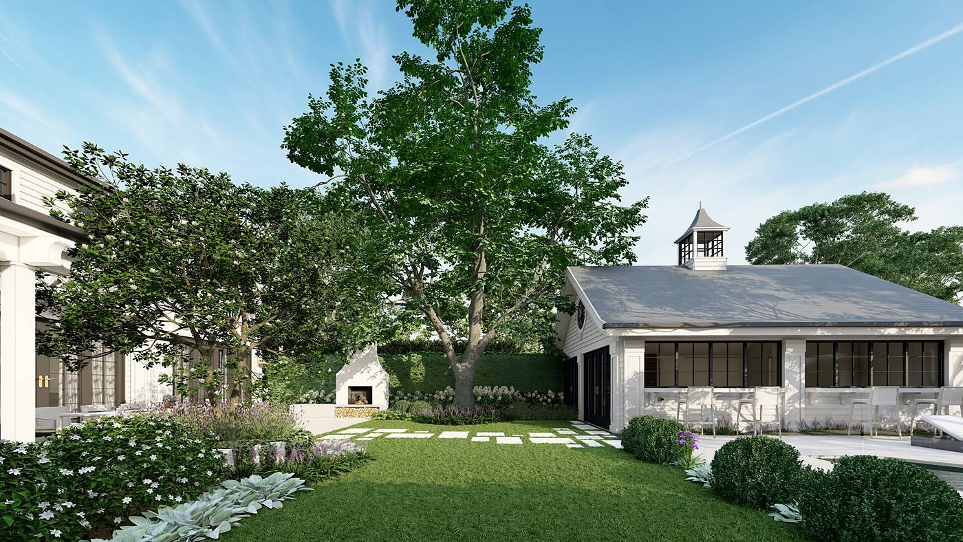 Windermere Crescent, Brighton, Melbourne. 3D render of the landscape design