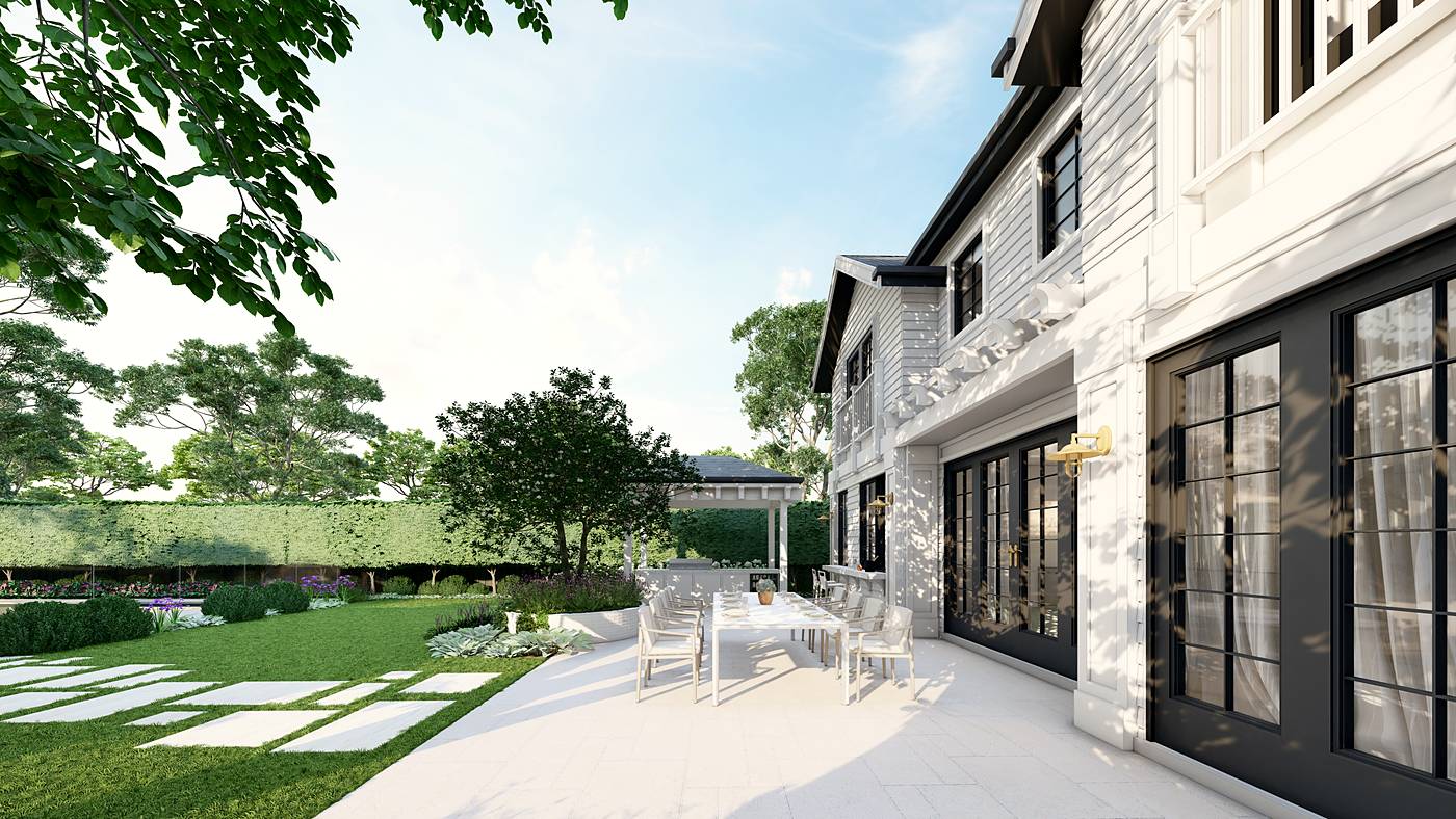 Windermere Crescent, Brighton, Melbourne. 3D render of the landscape design